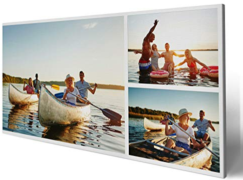 wandmotiv24 Leinwandbild 260 g/m ² - Foto-Collage mit 3 Fotos - Fotogeschenk - Geschenk für Freunde und Familie - Kunstdruck querformat 80x40cm (BxH) - M0002