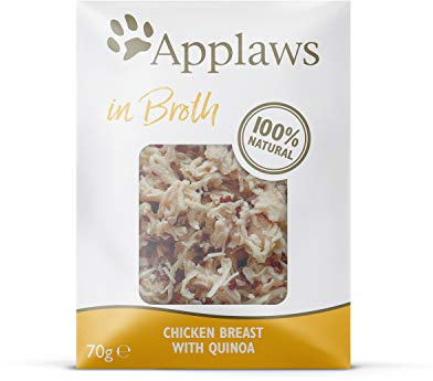 Applaws 100% Natural Wet Cat Food, Chicken Breast with Quinoa in Broth 12 x 70 g Pouches