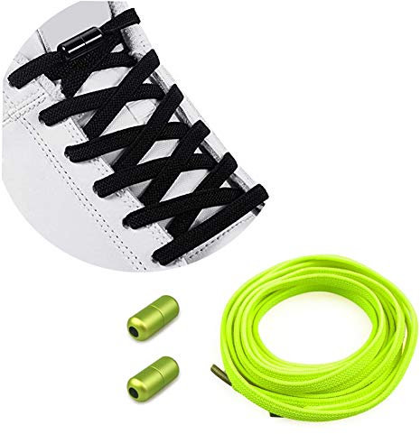 Lacets Élastiques Enfant Adulte en Silicone avec Fermeture en Métal - Sans Liaisons/No Tie Lacets en Silicone - Élastiques Lacets en pour Enfant/Adulte Universel Lacets de Sport Course de Chaussures