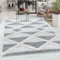 Carpetsale24 Teppich Wohnzimmer Hoch-Tief Effekt 3D Geometrisch Design Creme und Grau 80 x 250 cm Läufer - Hochflor Teppich Rauten-Boho Teppich Pflegeleicht - Elegante Teppiche für Küche Esszimmer