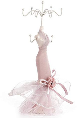 Jewellery Display Stand Mannequin Necklace Display Stand Jewellery Stand Rotating Necklace Bracelets Earring Holder Display Stand Princess Dress Jewellery Display Stand Hanger (02)