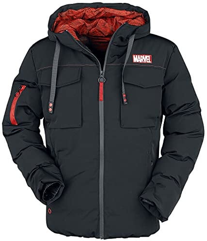 Marvel Logo Männer Winterjacke schwarz M 100% Polyester Disney, Fan-Merch, Filme, Superhelden