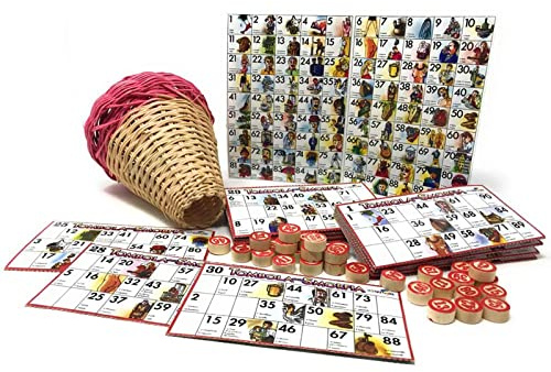 Magie di Natale Jeu de tombola napolitaine grimace avec des dossiers couleur et chiffres en bois (48 dossiers)
