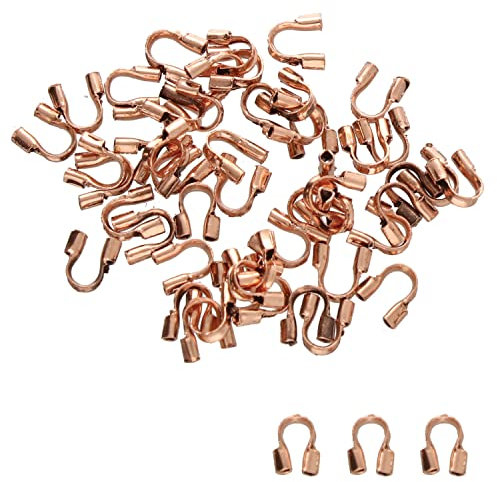 The Beadsmith Basic Elements - Protectores de alambre – Color cobre – 4,3 mm x 5 mm, diámetro interior 0,56 mm – Paquete de 50 piezas – Protege el material de cuerda del desgaste diario