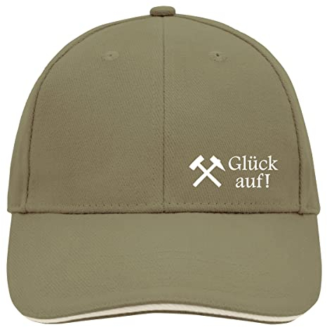 Huuraa Basecap Glück auf! Ruhrpott Geschenk Olive/Beige Glück auf! Accessoire