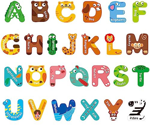 Alphabet Poster, 26 Alphabet Buchstaben Bulletin Board Dekoration mit PET-Folie Lernhilfe Kindergarten Homeschool Zubehör für Vorschule, Schule und Klassenzimmer