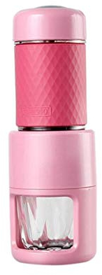 FLBT Kaffeemaschine, tragbare Espressomaschine, tragbare Mini-Auto-Handpresse für den Außenbereich (Color : Pink) Needed