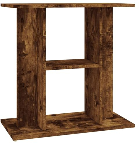 vidaXL Engineered Wood Aquarium Stand in Smoked Oak - Sleek Design, Durable, Moisture Resistant and Safe for Home Decor