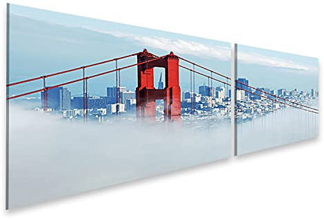 islandburner Bild auf Leinwand Golden Gate Bridge San Francisco Im Nebel Bilder Wandbilder Poster INNH-2K