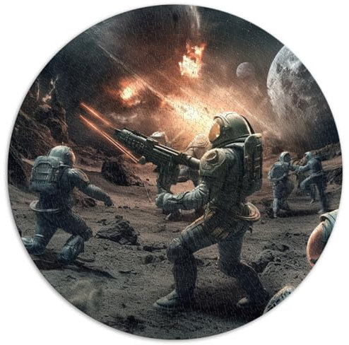 Alien war Jigsaw 1000 Piece Adult Spherical Jigsaw Puzzle Cardboard Puzzles 67.5x67.5cm