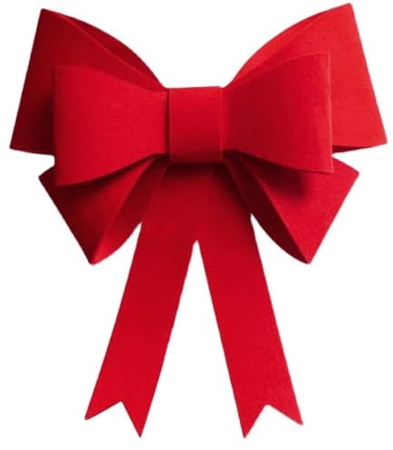 Wambere 2 Stück Rot Schleifen Zierschleife Hochzeitsschleife Geschenkschleife Weihnachtsschleife Weihnachtsbaumschleife für Hochzeit Weihnachten Party Vorhänge Tür Wand Dekoration,30×27cm