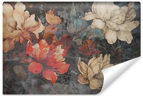 Muralo Fototapete Vlies 3D, Blumen, Kunstdruck, Wandtapete - 254x184 cm | Beeindruckendes 3D-Design, hochauflösender Druck - ideal für Wohnzimmer und Schlafzimmer, Ein außergewöhnliches Raumerlebnis