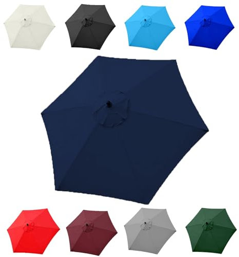 2m/2.7m/3m Ronde Parasol Toile De Rechange, Tissu Auvent Remplacement Pour Parapluie Anti-ultraviolet, Parasol De Marché De Rechange Pour Cour, Jardin, Plage, (auvent Uniquement)(Color:Navy blue,Size: