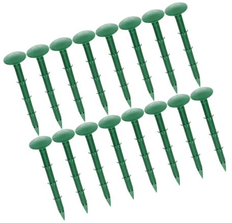 INOOMP Kunststoff Erdnägel Grün für Bodenplane und Gartenfixierung