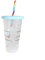 AQQWWER Wasserbecher Straw Cup With Logo And Scale Reusable Colour Cup Magical Plastic Cold Water Color Changing Cup Tumbler Discoloration