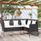 Homgoday Sofa in L-Form mit Kissen Gartensofa Lounge Sofa Gartenmöbel Ecksofa Gartenlounge Sitzgruppe Sofagarnitur Sitzgarnitur Terrassenmöbel Balkonmöbel Poly Rattan Schwarz