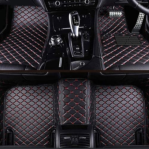 GUOPENG Auto Leder Fußmatten für BM-W X1 U11 U12 2023 2024 2025(LHD), Anpassen Fussmatten Bodenmatte Set Wasserdicht Teppiche Automatten Zubehö,C/Black-red