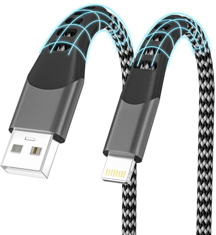 iPhone Ladekabel 2M, USB Lightning Kabel 2M Lang Apple MFi Zertifiziert Ladekabel iPhone USB Nylon Schnellladekabel iPhone Kabel 2M USB Ladekabel für iPhone 14 13 12 11 Pro Max XS XR X 8 7 6 5 SE,iPad