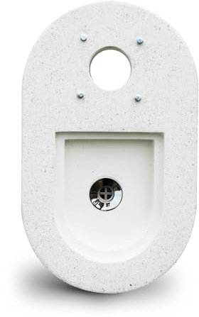 Base per Fontanda da Giardino 30x52x8 cm in Cemento Bianco Levigato