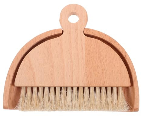 Holibanna Mini Dustpan and Brush Set Desktop Cleaning Brush Set for Home Office Car Interior Kitchen Bedside and Pet Hair Compact Broom and Dustpan Combination