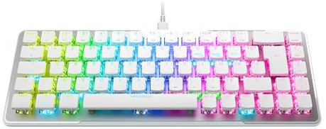Turtle Beach Vulcan II Mini – Clavier Gaming Optique 65% avec éclairage RGB Personnalisable, Technologie de Duplication de Boutons, Plaque en Aluminium - Blanc