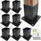 ITeVe.GD Post Anchor Base,Concrete Wood Fence Post Base for 4 x 4(Actual:3.5 x 3.5) Lumber,Pergola Post Holder for Deck Post,Fence Post,Porchs Post W/Hardware (8Pack)