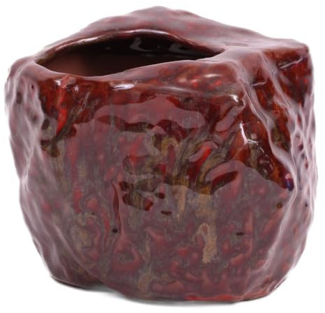 generisch Bonsai - Schale in Felsenform 15 x 14 x 12.5 cm rotbraun 51391