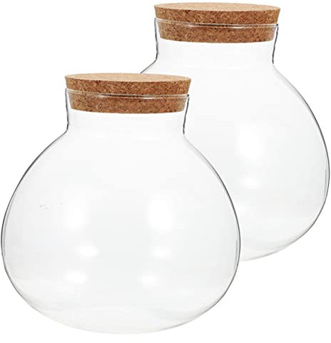 Yardenfun 2stücke Mikrolandschaft Glasflaschen Sphärisch Versiegelt Reusable Mikro Pflanzenflasche Transparent Smooth Oberfläche DIY Dekoration Terrarium Für Zuhause Büro
