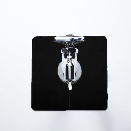 FACULX Quadratische Rohr-Wandverkleidung, quadratische Rosettenplatten, Rohrplattenabdeckungen, schwarze ABS-Verkleidung für Duschen, Badezimmer, Küchen, einfache Installation (52 mm)