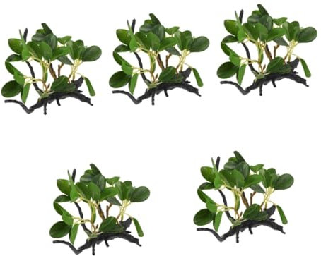 INOOMP 5pièces Plante Décorative Artificielle pour Terrarium Ornement De Habitat pour Reptiles Et Poissons Accessoire Vivid pour Enclos De Dragon Barbu Et Sauteuses