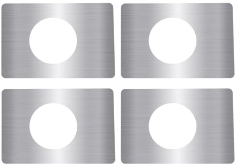 ZJIVQO Door Reinforcement Plate,Door Lock Repair Plate,4PCS Self Adhesive Doorknobs Repair Plates Stainless Steel Door Handle Fixing Plate Brackets (Brushed Surface)