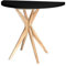 Tavolo da pranzo semi-rotondo allungabile, consolle a mezzaluna allungabile, 90 cm, nero