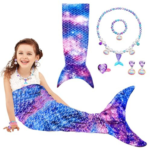 Meerjungfrau Decke,Meerjungfrau Flosse Decke mit Halskette,Alle Jahreszeiten Weiche Meerjungfrauen Schwanz Decke,Meerjungfrauen Decke Mädchen,Kuscheldecke Meerjungfrau Für Weihnachts(130-170CM)