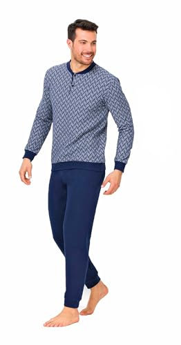 Il Granchio Pigiama Uomo Invernale Felpato in Caldo Jacquard Pigiama Uomo Felpato Effetto Lana (2045-GRIGIO, M)