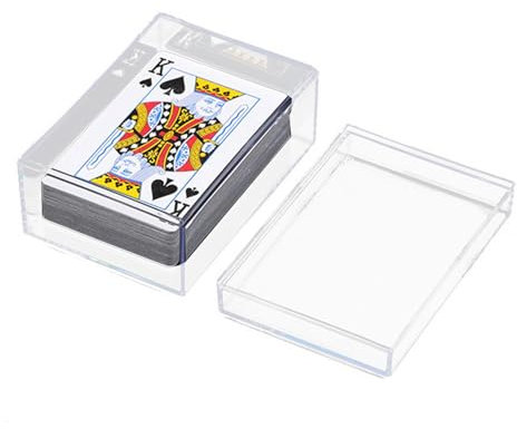 Spielkarten-Aufbewahrungsboxen,Transparente Karten-Aufbewahrungsbox, Staubdichte rechteckige Aufbewahrungsbox, Tragbare Deckbox mit Deckel, Kartenaufbewahrungsorganisator für Bankkarten, Visitenkarten