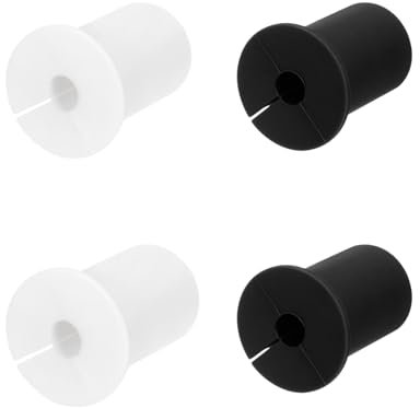 HiPicco 4Pcs Wall Grommets for Cables 3/4-Inch Silicone Cable Wall Bushing Feed Through Cable Routing Kit Accessories Wall Cable Pass Through for Ethernet with 7mm Hole, （2pcs Black，2pcs White)