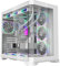 iONZ PC Gaming Case ATX Mid Tower - Dual Chamber Dynamic Series with 4 ARGB PWM Fans | Curved Tempered Glass | Flow - White