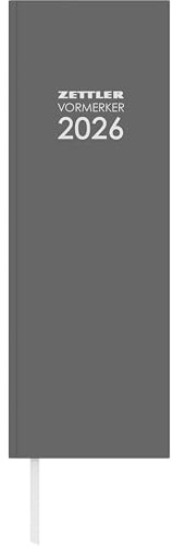 Zettler Tagevormerkbuch Leinen 2T/1S 2026 – Terminbuch 10 × 30 cm, 2 Tage pro Seite, gebunden, FSC-zertifiziert