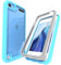 LUNOVATE Hülle für iPod Touch 5/6/7, Durchsichtig mit 2 Displayschutz Crystal Clear Schutzhülle Transparent Soft TPU Bumper Hard Case Cover für iPod Touch 5/6/7 - Blau