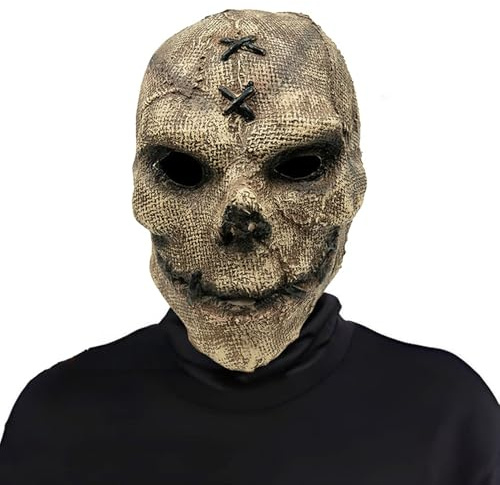 Latex-mask i skräckinjagande dödskalledesign, komplett dödskallemask, skrämmande latexmask, skrämmande tillbehör för Halloween, karneval
