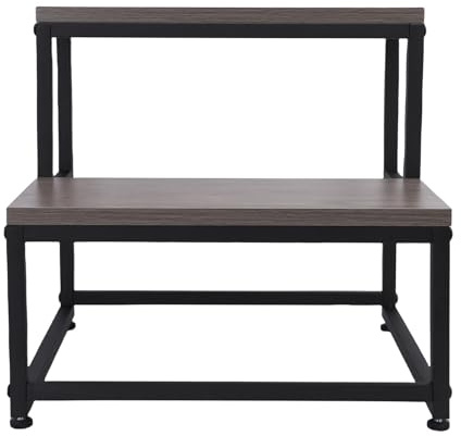 Qcwwy Step Ladder Wood Step Stool 2 Layer Ladder 500lbs Load Capacity Footstool for Kitchen Bedroom Household Furniture