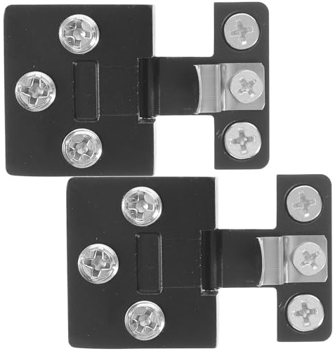 Generico 2 Cerniere per Porte in Vetro Nere in Lega di Zinco Morsetti per Cerniere Armadietti e Vetrine Clip Resistenti per Porte Doccia e Sportelli in Vetro Installazione Semplice per
