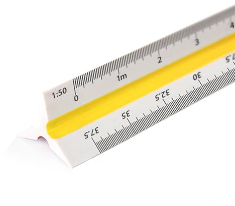 Geodreieck Lineal 30 cm, Dreikantmaßstab Maßstab Lineal 30 cm Dreikantlineal Dreieck Lineal mit metrischen Skalen 1:20 1:25 1:50 1:75 1:100 1:125 für Schule, Werkstatt und Hobbybasteln
