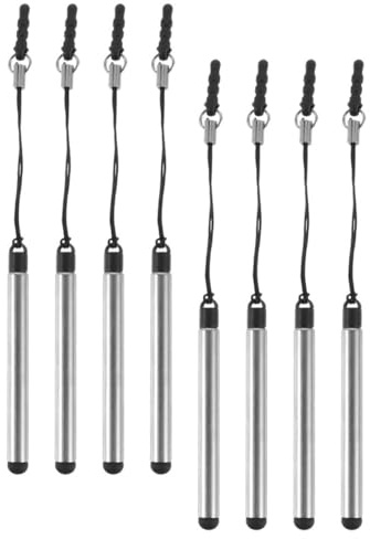 8pcs Mini Stylet Tactile Télescopique Noir, Stylo Tablette Tactile Compact | Tablette et Atm, Prise en Main Confortable, Plastique Métal Caoutchouc, Léger et Multiappareil