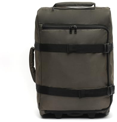 MISAKO Maleta de Tela Pequeña de Viaje Caci Verde Unisex - Equipaje Blando semirrígido de 55x20x35cm de