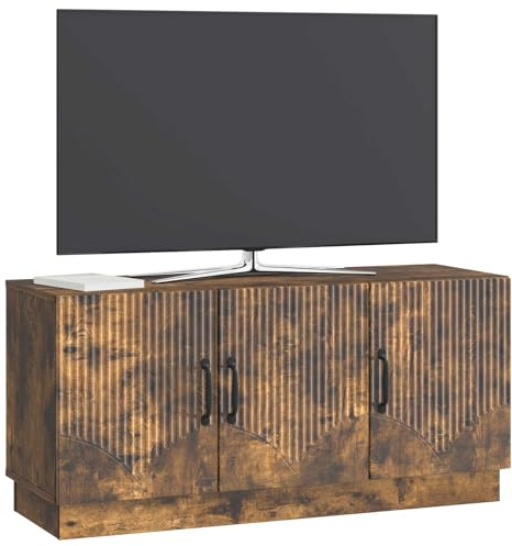 vidaXL TV-Schränk Geräucherte Eiche 99 x 34,5 x 47 cm Holzwerkstoff, Rechteckiges TV-Regal, modernes Medienmöbel, viel Stauraum, Wohnzimmer-Organizer, für zuhause