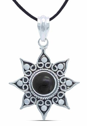 mantraroma Kettenanhänger 925 Silber SUNA mit Edelstein