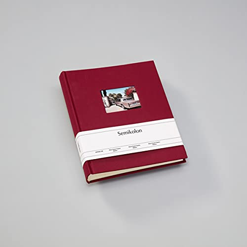Semikolon 360188 Foto-Album Medium Finestra - 21,6x25,5 cm - 80 Seiten cremefarben, für 160 Fotos - burgundy burgunder