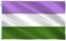 rhungift Genderqueer Pride Flagge, 90 x 150 cm, LGBTQIA Gender Queer Rainbow Banner, moderat für den Außenbereich, beidseitig, 100D Polyester, Komplett-Set Pride Banner (Genderqueer)