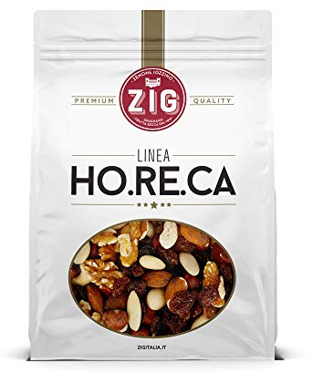 ZIG - HORECA - Student Mix frutta secca ed essiccata - Anacardi, mandorle, noci, nocciole, uva 1 Kg